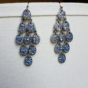 Beautiful blue crystal chandelier earrings